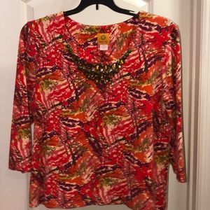 Ruby Red 3/4 length shirt